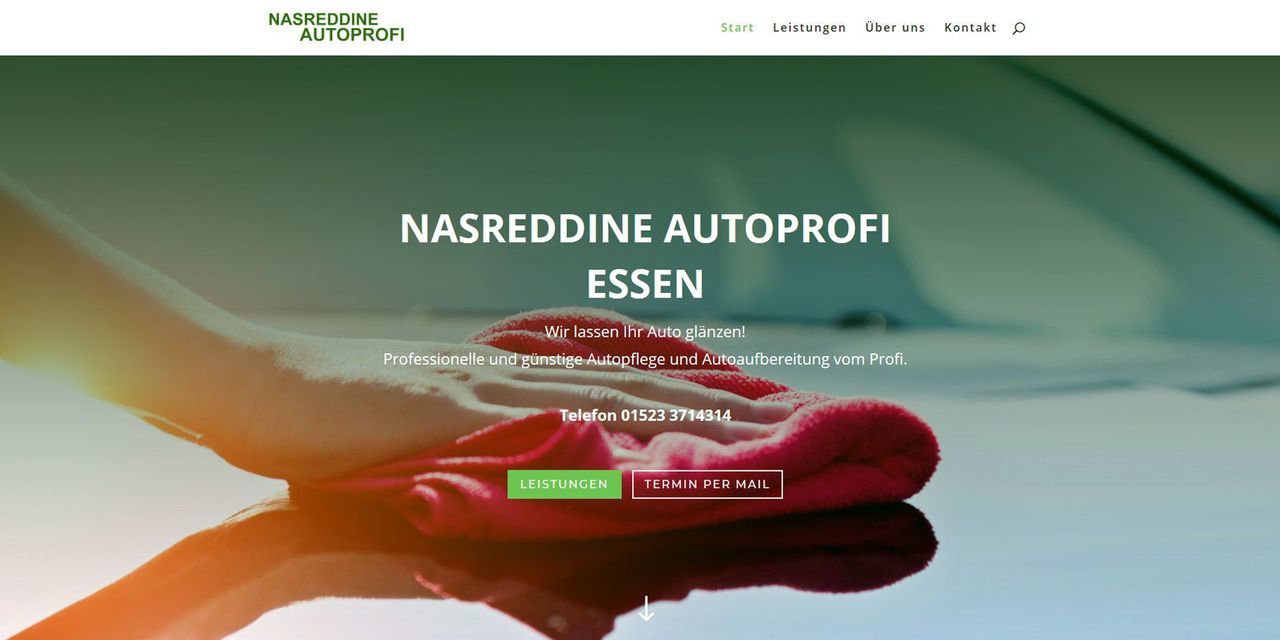 Screenshot der Webseite von Nasreddine Autoprofi dient als Referenz Webseite von Klicklounge Webdesign