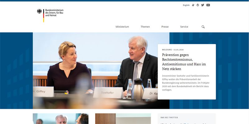 Bundesministerium des Innern – Referenz Webseite