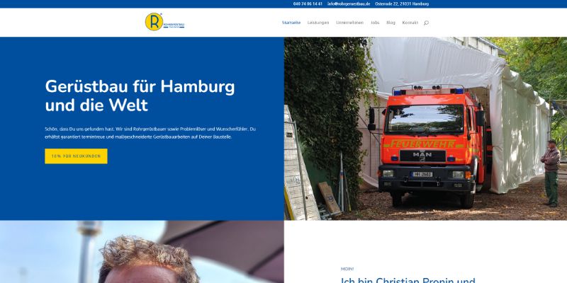 Rohrgerüstbau Pronin GmbH – Referenz Webseite